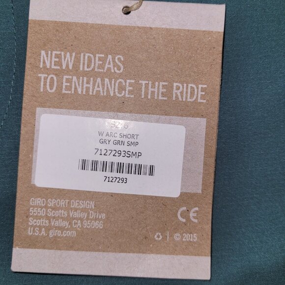 Giro Women's Arc Short Gray Green Size 6 Retail: $120.00 New with tags - Picture 6 of 7